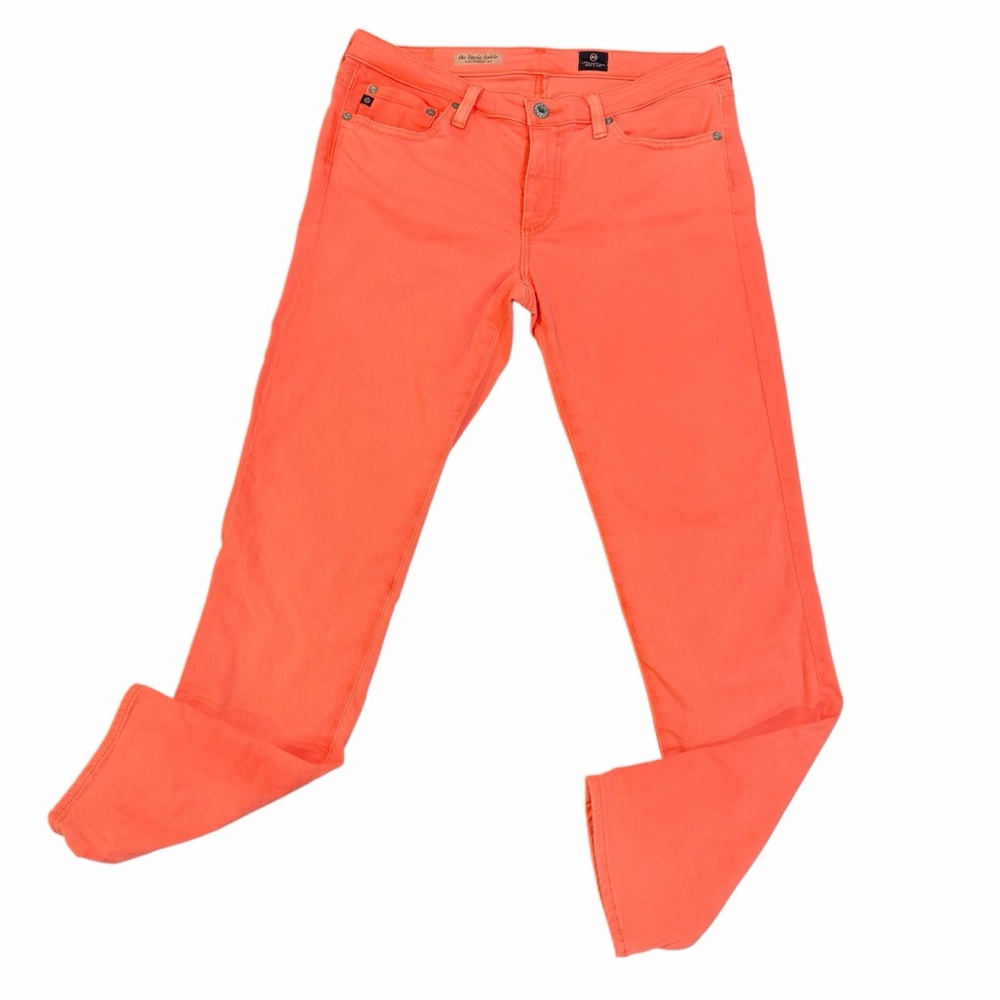 AG Adriano Goldschmied “The Stevie Ankle” Neon Coral Jeans – Size 29R